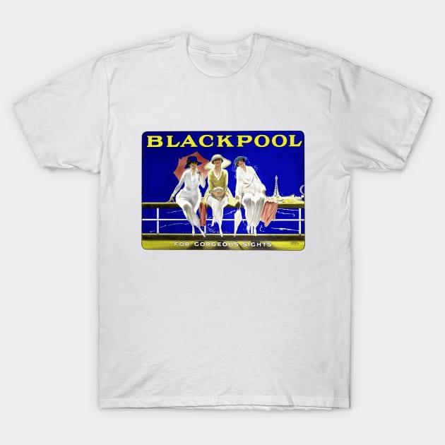 Vintage British Travel Poster: Blackpool, the Gorgeous Sights T-Shirt by Naves